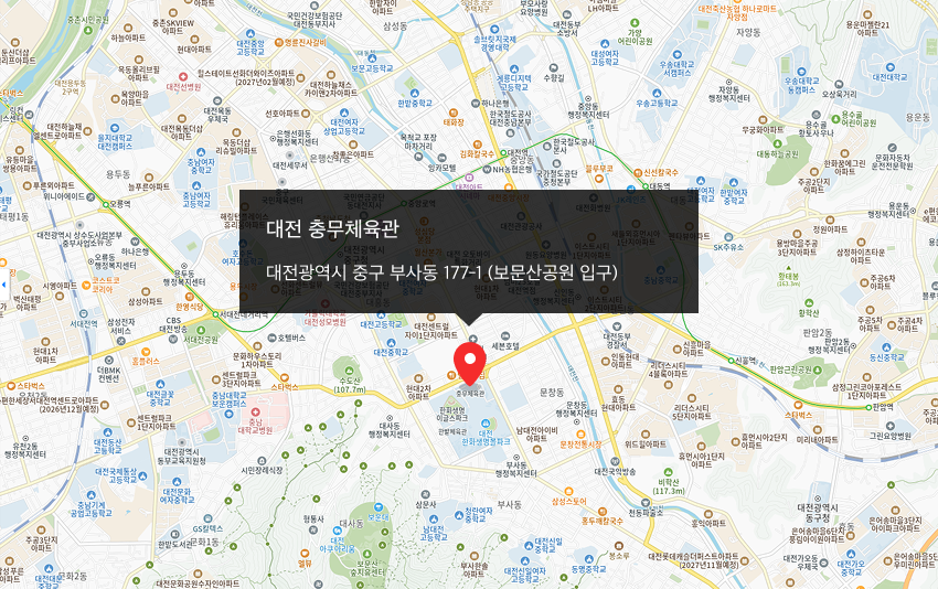 대전 충무체육관 지도